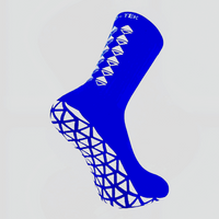 Red midcalf length grip socks by ALKO-TEK with durable polyamide material for superior athletic performance