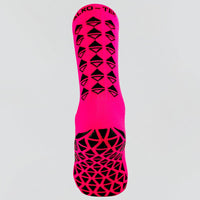 Neon fuchsia grip socks by ALKO-TEK designed for athletic performance and durability