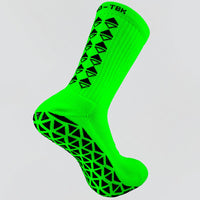 Neon pink grip socks by ALKO-TEK designed for athletes with durable polyamide material and superior traction