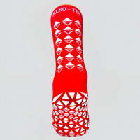 Red Moisture-Wicking Grip Socks