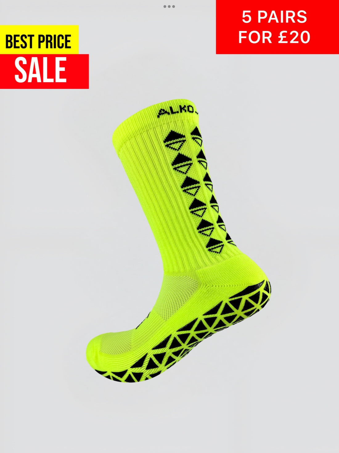 NEON GREEN GRIP SOCKS