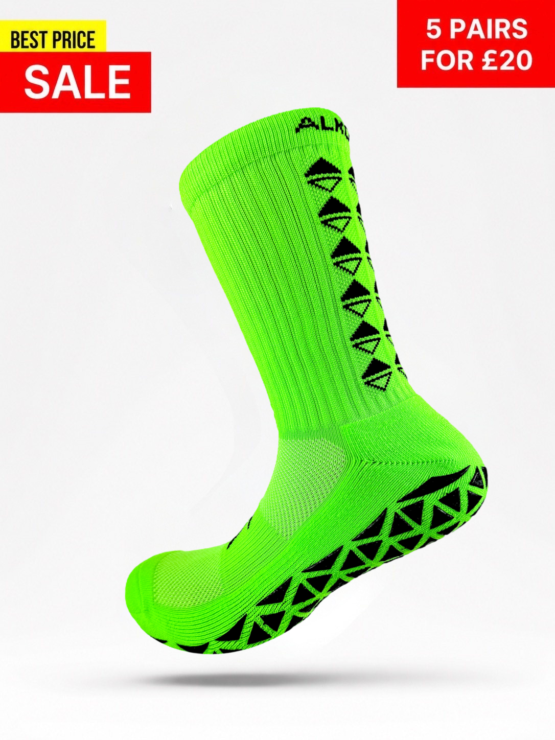 NEON GREEN GRIP SOCKS