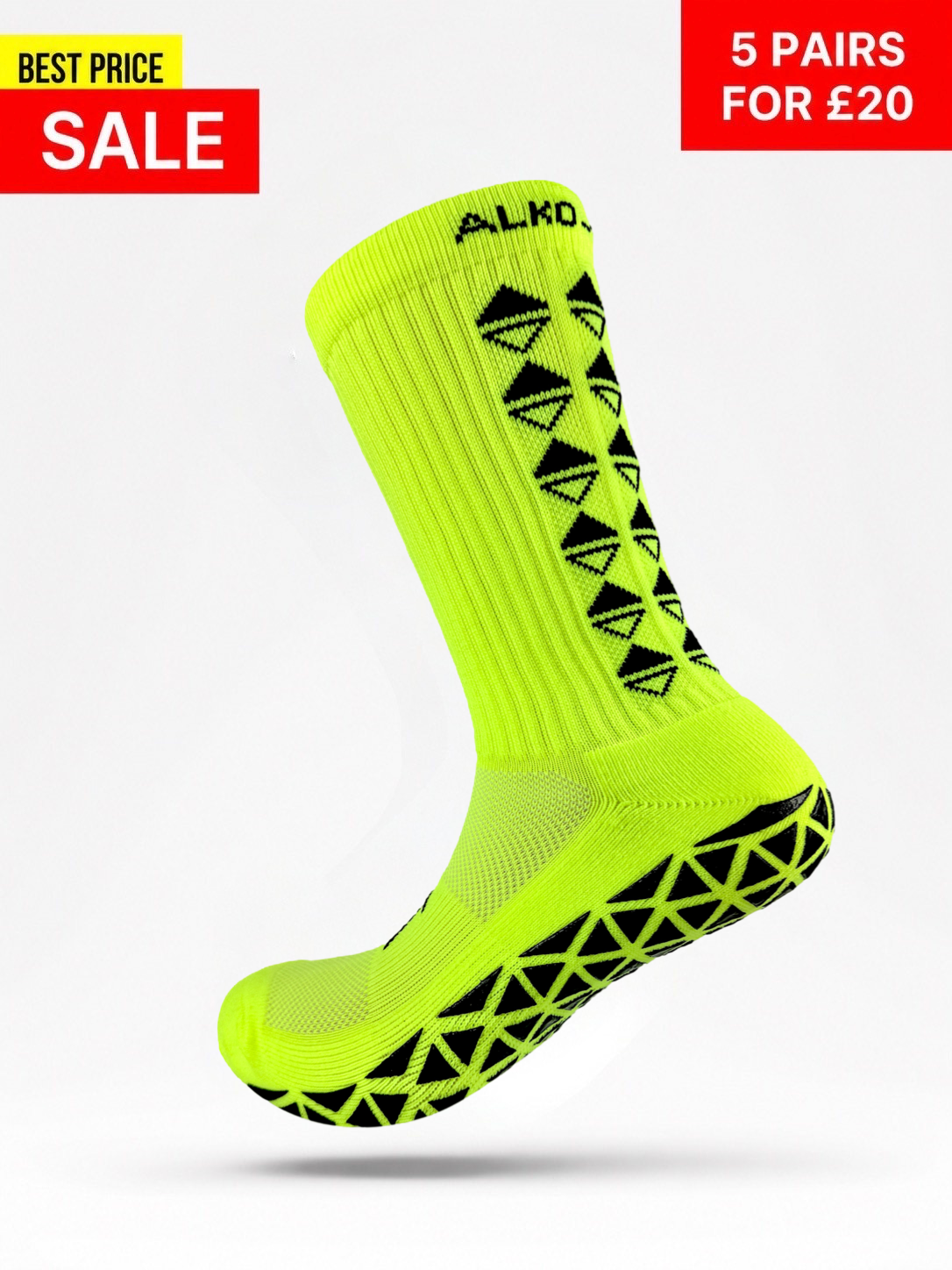 NEON GREEN GRIP SOCKS
