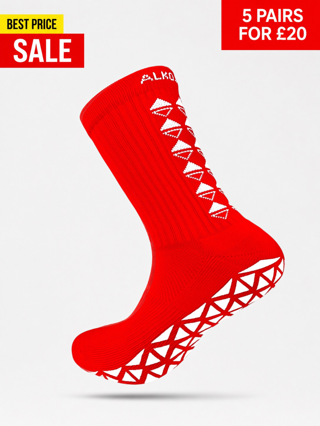 GRIP SOCKS MIDCALF LENGTH WHITE