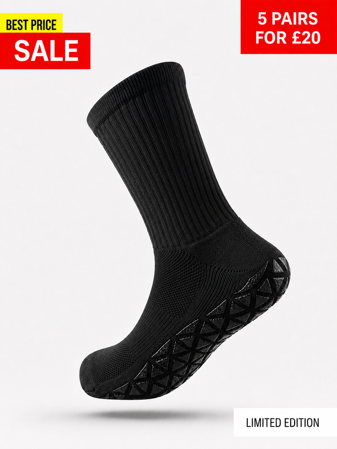 GRIP SOCKS MIDCALF LENGTH WHITE